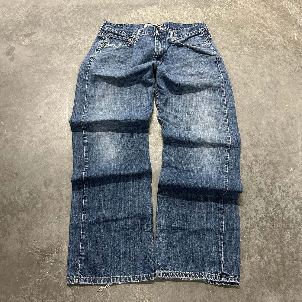 Vintage Levi's 569 Loose Straight Fit Jeans Size 32x32 Medium Wash Distressed